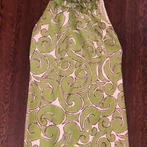 Milly Green + White Sleeveless Dress Size 2